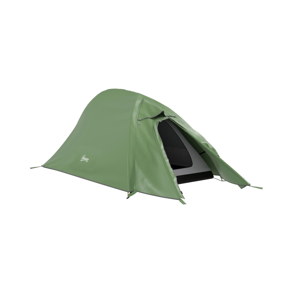 Outsunny Double Layer Backpacking Tent for 1-2 People Lightweight Green Camping Shelter 2000mm Waterproof-image-OPC-PMFNFCX-NEW