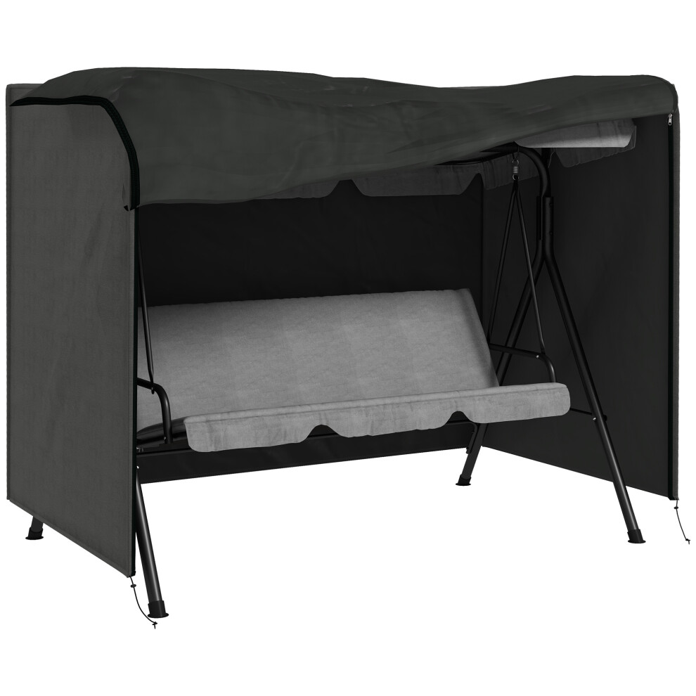 Three-Seater Swing Chair Protective Cover 205 x 124cm Dark Grey Waterproof UV Resistant Rainproof Outdoor Cover-image-OPC-PMFNHPV-NEW