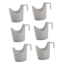 Disposable Paper Cup Holders 6-Pack With Handle Heat-Resistant Coffee Sleeve For Office Home Party Easy Grip White