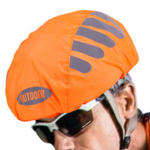 Riding Helmet Cover, Bicycle Helmet Rain Cover, Reflective Hard Shell, Universal Fit, Orange