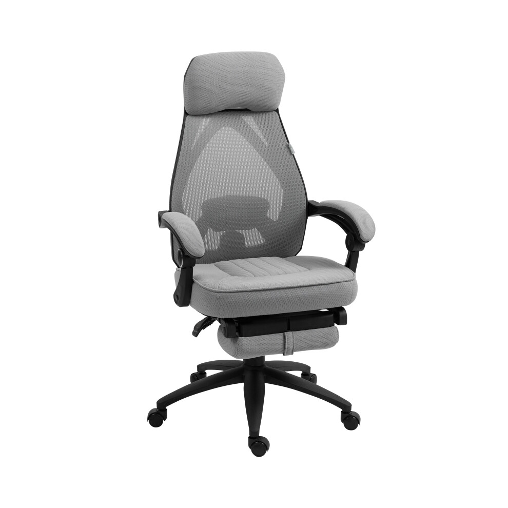 Premium Office Chair with Footrest High Back Adjustable Height & Headrest Dark Grey Comfortable Swivel Desk Seat-image-OPC-PMFNQJX-NEW