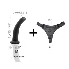 Strap-On-Dildo aus weichem Silikon, 170 g, 15  5  5 cm, Tragesystem