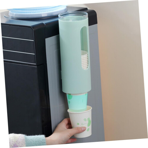 Wall Mounted Disposable Cup Dispenser Adhesive Pull-Type Paper Cup Holder Green For Home Office Kitchen Cafes 1