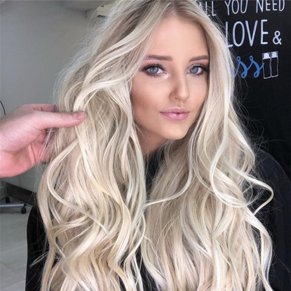 Unisex Heat Resistant Gradient Blonde Curly Wig Realistic Synthetic Hair