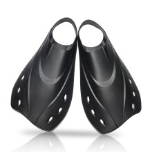 Flipper Short Fins Professional Training Submersible Snorkeling And Scuba Diving - Flexible Comfort, Adult XL, Black