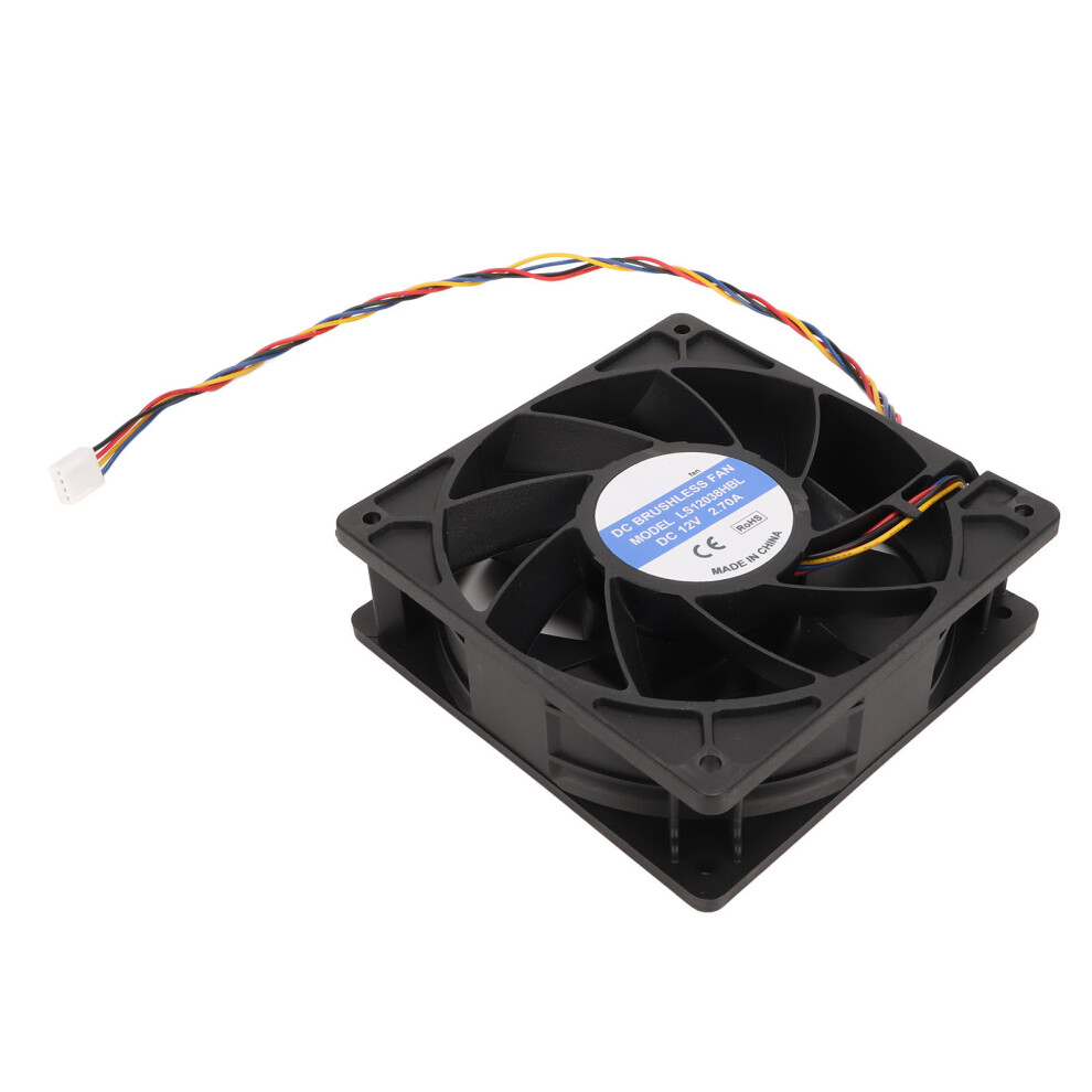 12Cm 120X38mm 6000Rpm 12V 2.7A 4Pin Pwm Dc Brushless Cooling Fan Black 7891354896530