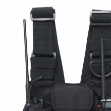 Schwarze Brustgeschirr-Harness-Rig-Tasche für den Außeneinsatz, Einsatzschutz, Walkie-Talkie-Halter