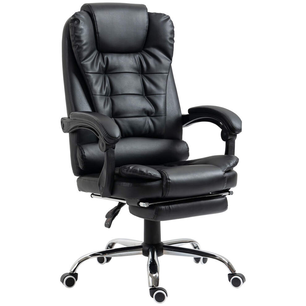 Executive Office Chair in Black PU Leather Swivel Reclining Home Chair with Wheels and Footrest Comfortable Seating-image-OPC-PMFP295-NEW