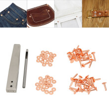 DIY Leder-Nieten Burrs Set mit Setzwerkzeugen, kupferfarben, rostbeständig, 24 Stück