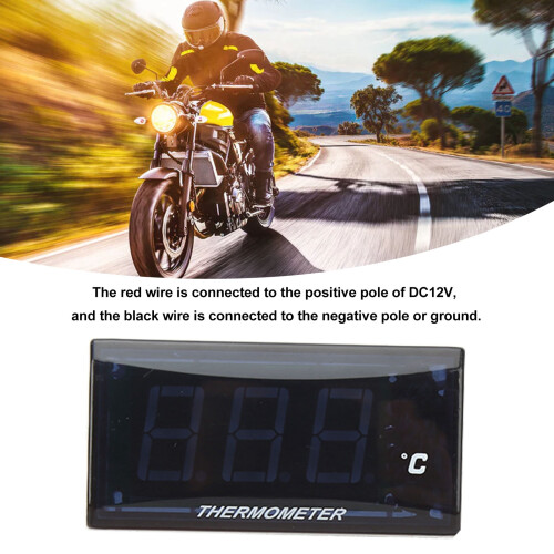 Super Slim DC12V LCD Water Temp Meter 0‑120 Range 18mm Adapter 2