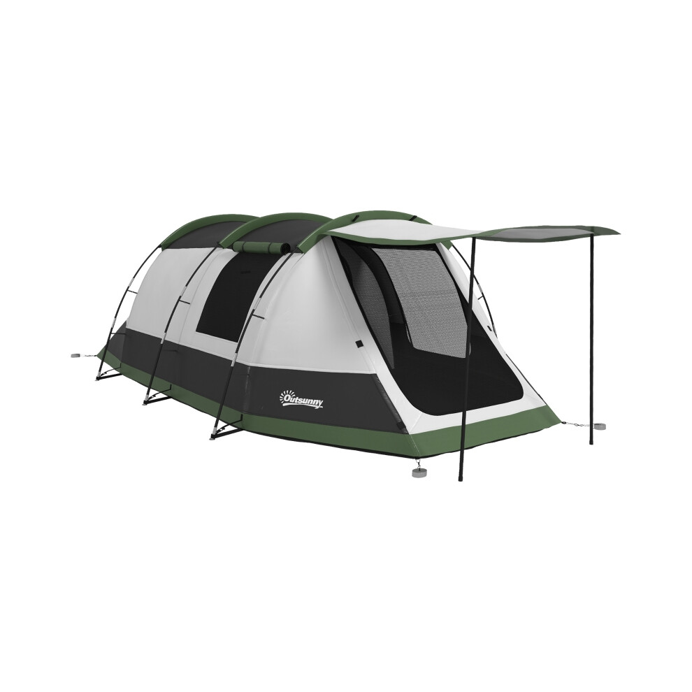 Outdoor 3-Person Camping Tent Green with Dual Rooms and Porch Waterproof and Ventilated Design for Adventure-image-OPC-PMFP7MM-NEW