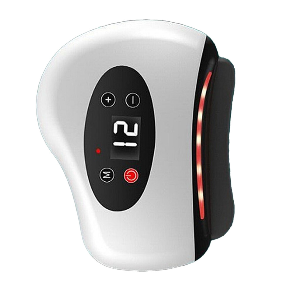 White Electric Gua Sha Massager With Heating & Vibration, Abs & Stone Needle