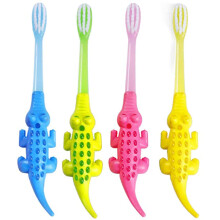Crocodile Shape Children's Toothbrush Manual For 3-10 Years Old Kids Pack Of 4 For Sensitive Gums