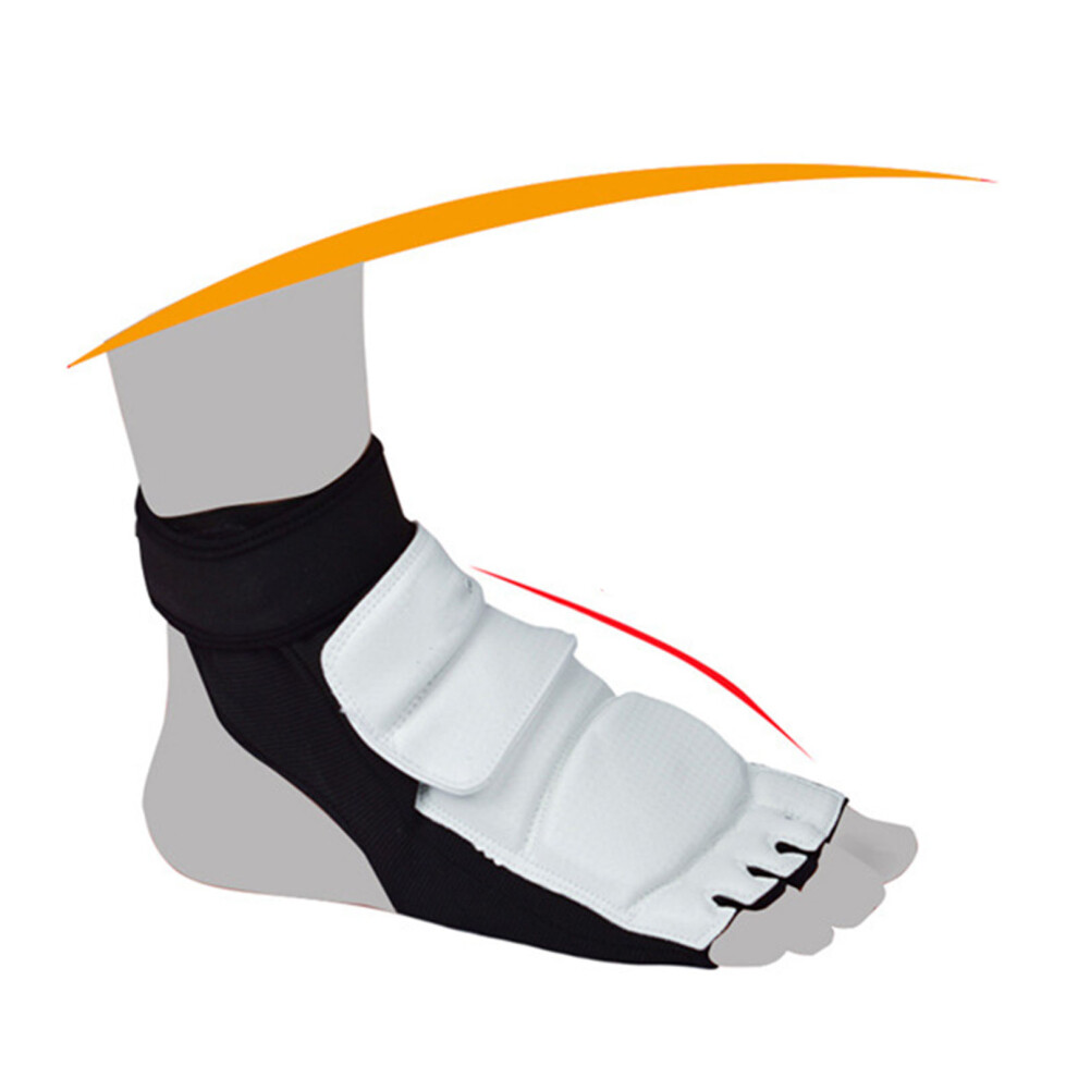 Taekwondo Foot Protector Black & White, Breathable, Slip-Resistant, L 36-37 3381354939916