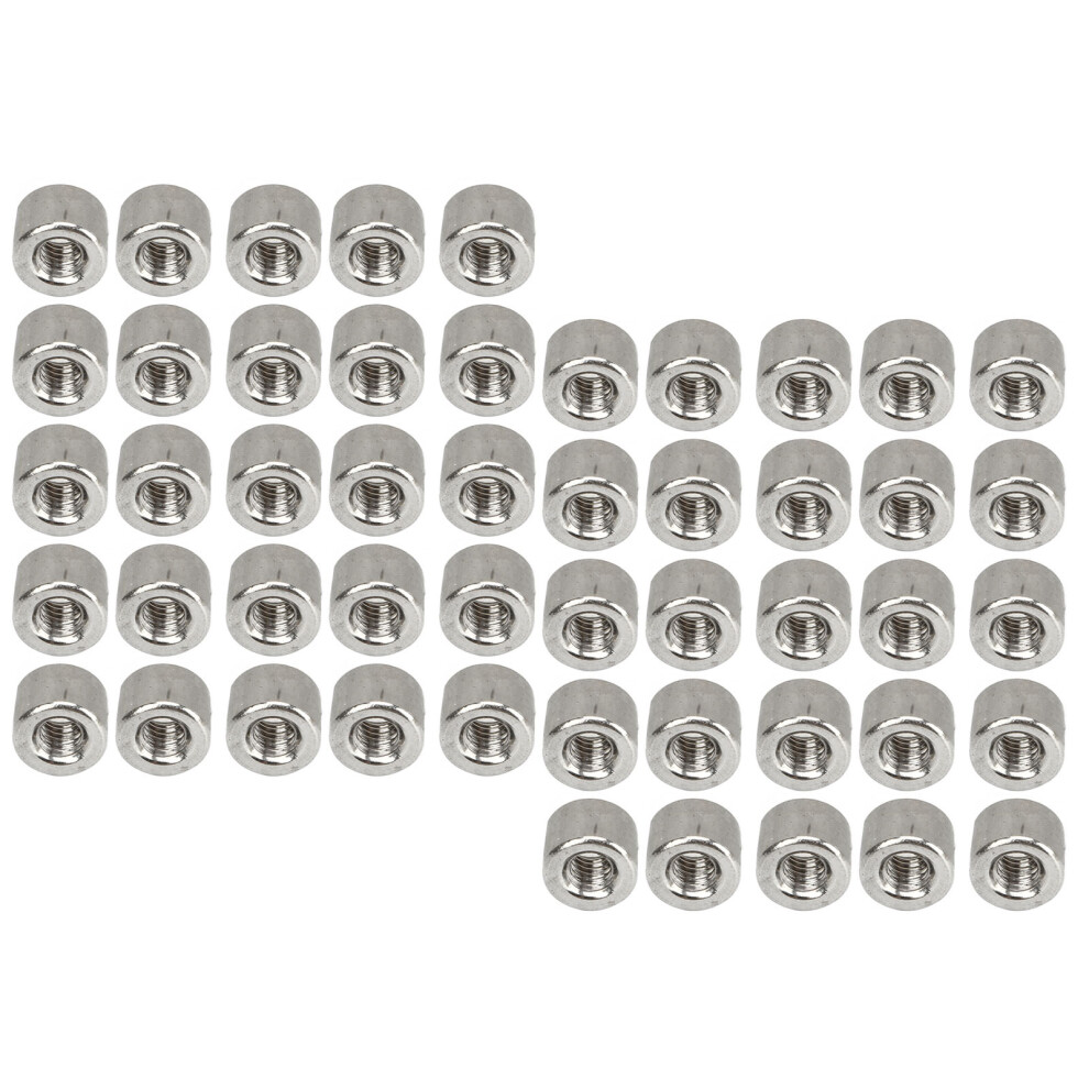 50Pcs Stainless Steel M4 Female Thread Round Coupling Nut Kit For Maintenance 4171354954656
