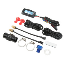 4-in-1 Motorcycle LCD Thermometer Gauge 0-120/248 DC12V Blue Backlight