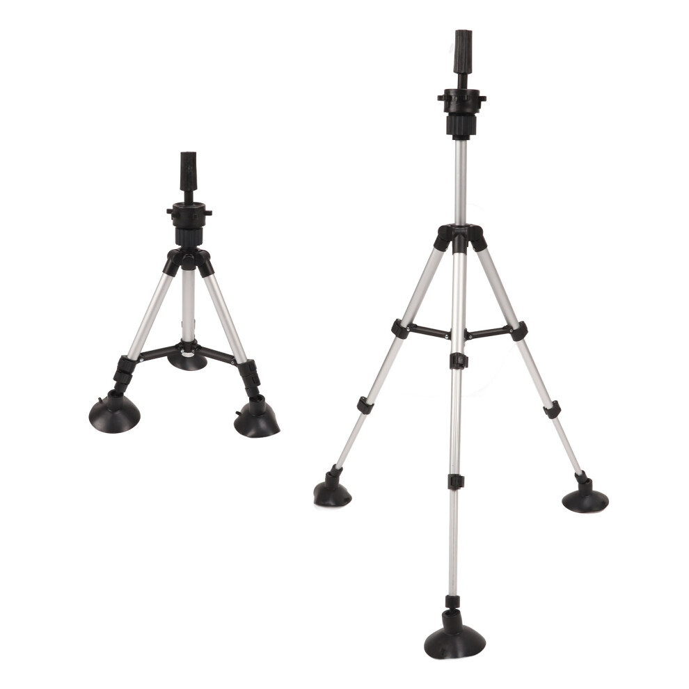 Unisex Adjustable Aluminum Wig Head Tripod Stand For Hairdressing, 62.5Cm