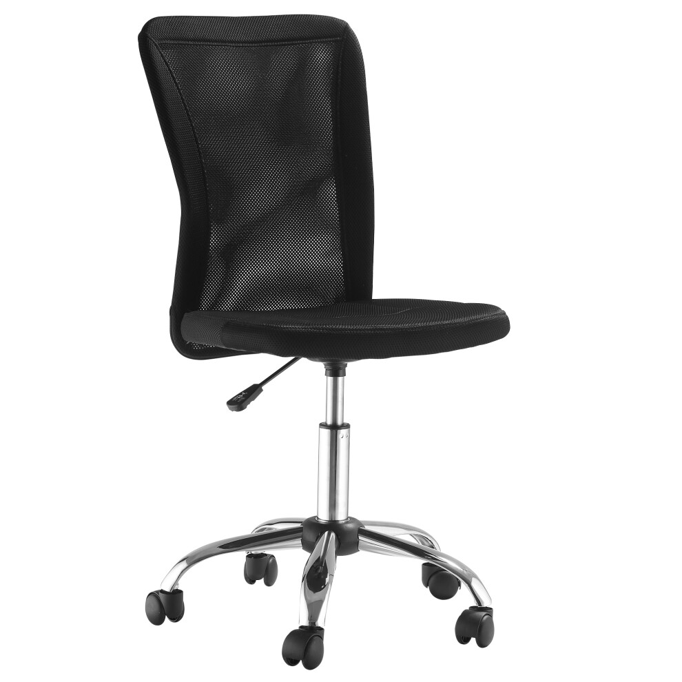 Swivel Office Chair with Mesh Back Armless Design Adjustable Height Rolling Wheels for Comfortable Home Work & Study Black-image-OPC-PMFPMCZ-NEW
