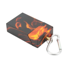 Mini Stainless Steel Pocket Ashtray with Mountaineering Buckle, 65x40mm