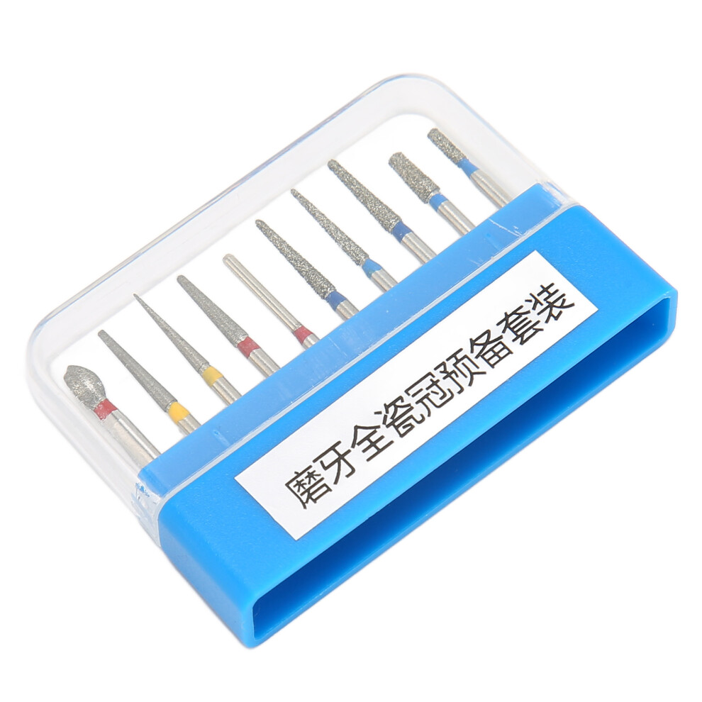 10pcs Stainless Steel Dental Drills Kit High Speed Burs Polishing and Grinding