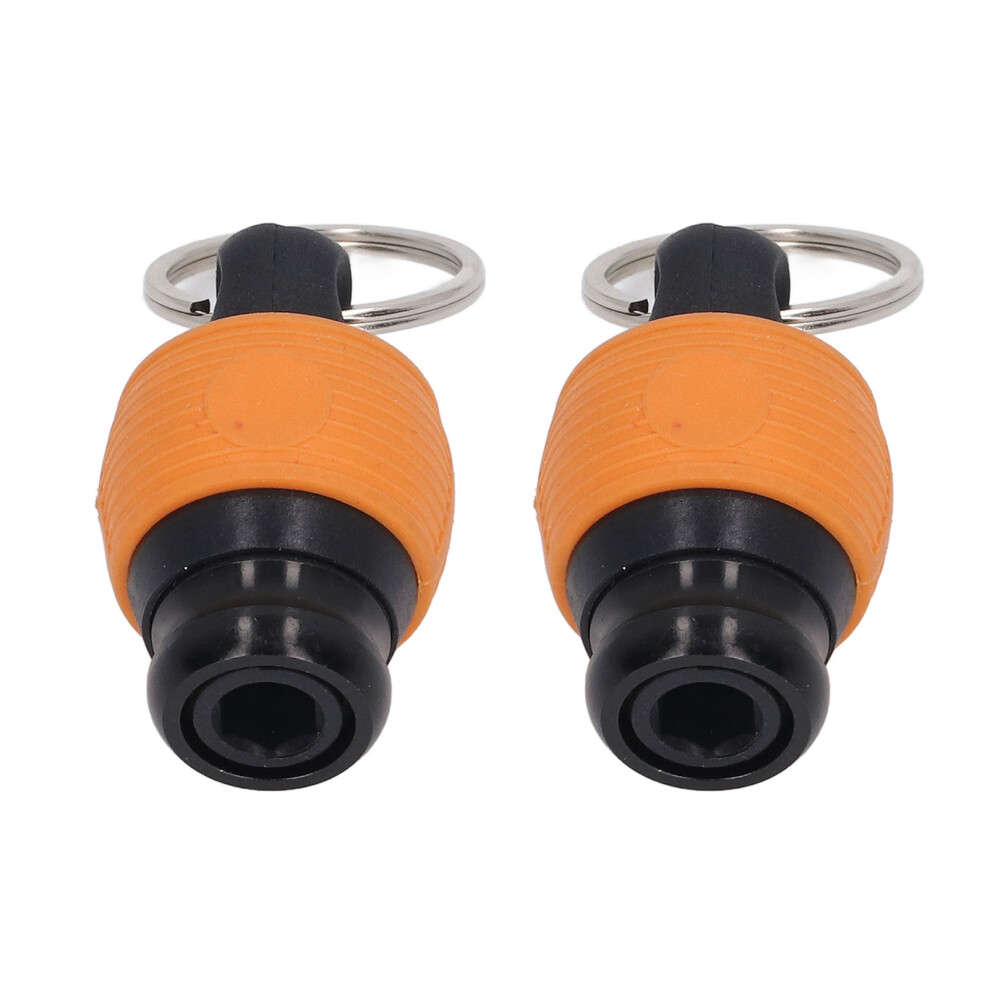 2Pcs Aluminum Alloy 1/4In Hex Screwdriver Bit Holders Keychain Yellow 8471354978765