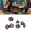 7PCS Metal Polyhedra Dice Set Engraved Number Pattern Red Spots For Table Game 13