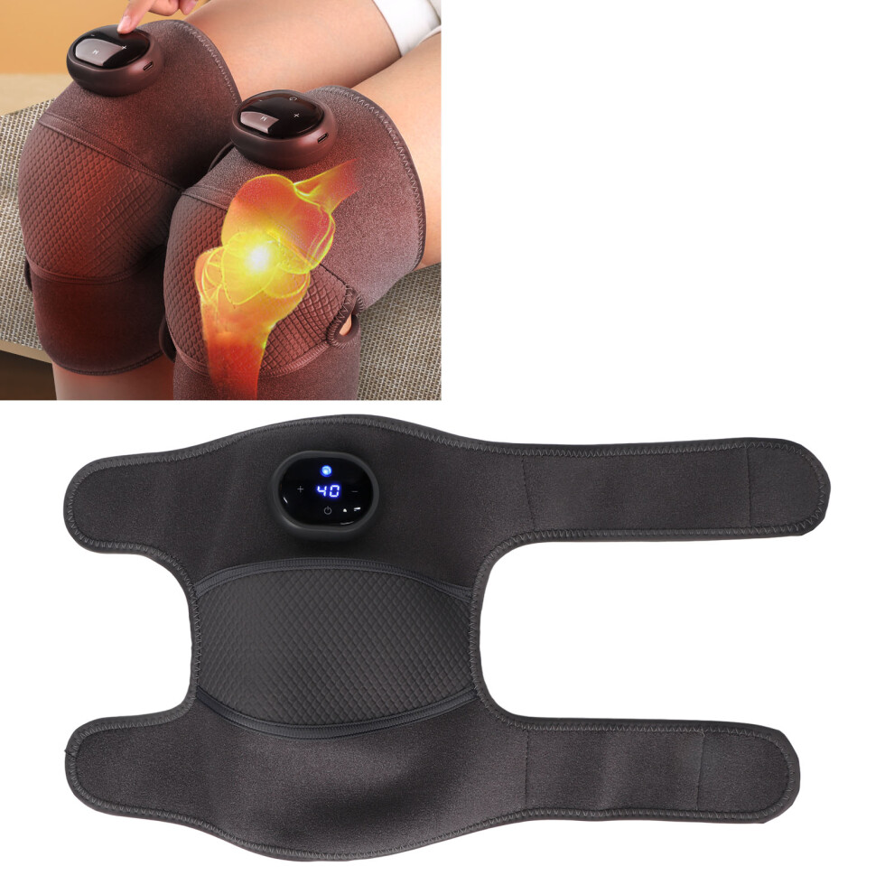 Heated Knee Massager with 3 Gears Vibration & 5 Gears Heat, 1600mAh Battery