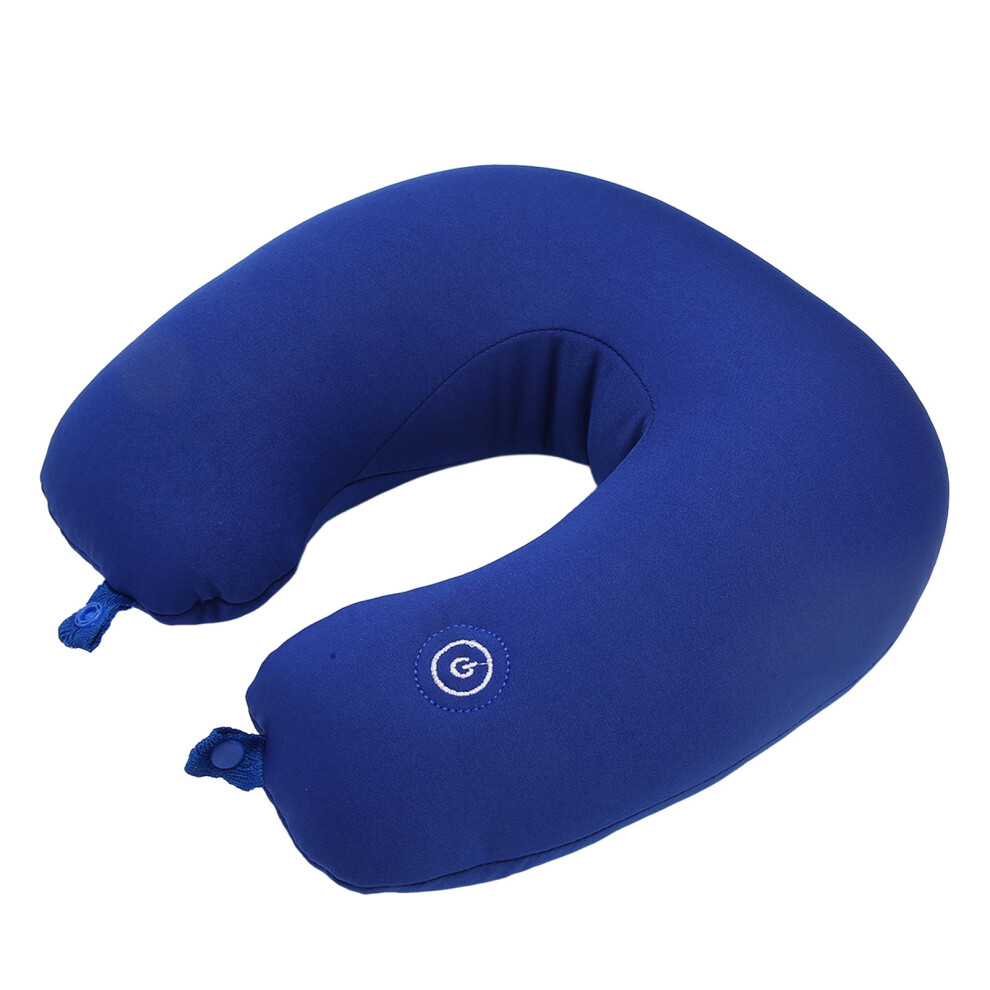 Electric Memory Foam U-Shaped Travel Pillow For Neck Vibration Massage Blue