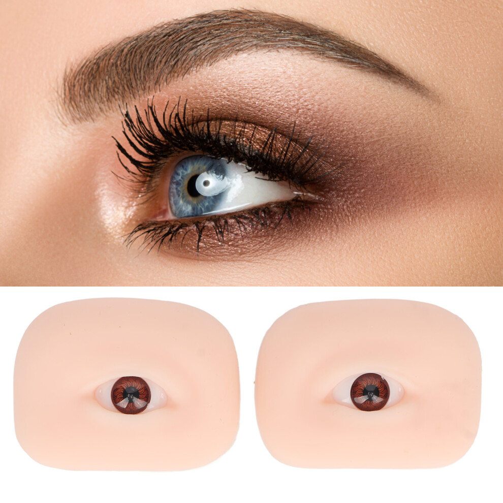 Flexible Silicone Eye Model for Makeup, Piercing & Practice, Brown