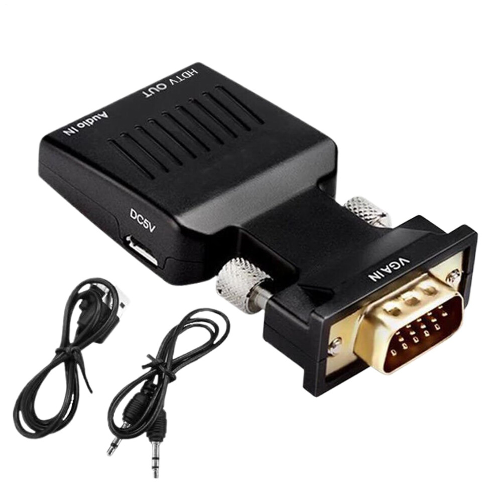 Vga To Video Converter, Vga To Hd Display Adapter, Analog To Digital, Active With Audio, Hdtv Projector Monitor 9354506531843