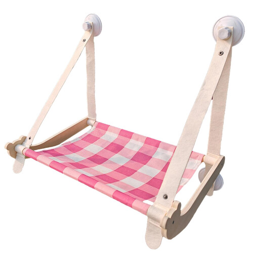 Hanging Cat Bed Window Hammock For Large Cat Foldable Window Mounted Perch With 4 Suction Cups Pink