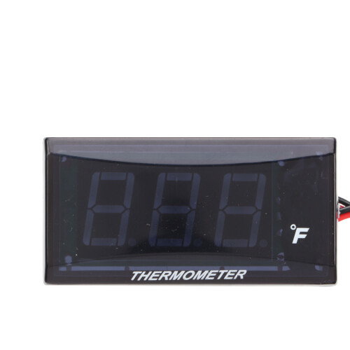 DC12V Motorcycle Thermometer LCD Display M10 Sensor 14mm Red