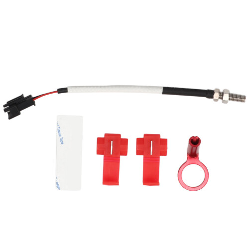 DC12V Motorcycle Thermometer LCD Display M10 Sensor 14mm Red 2