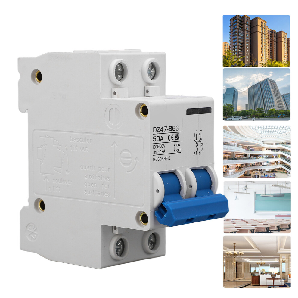 Dz47 B63 2P Circuit Breaker 50A For Solar, Ev, -35~70 9441355009675
