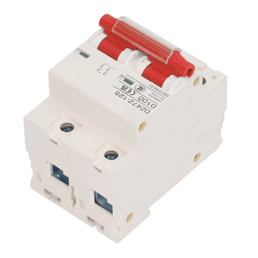 Dc 2P Dz47z 125 100A Miniature Circuit Breaker For Solar Pv, 1000V Red 7601355009965