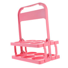 Handheld Water Bottle Carrier Foldable Drink Holder Sturdy Handle For Sports Events Travel Pink Cup Holder Tray