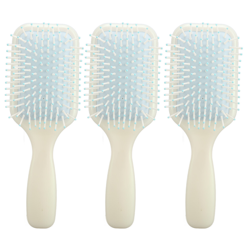 Unisex 3Pcs Silicone Paddle Hairbrush Detangler Massager 21X7cm