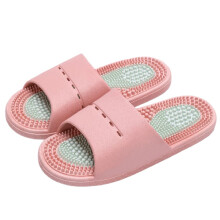 Massage Slippers For Men Anti-Slip Bathing Massage Sandals Foot Acupoint PVC Summer Breathable Arch Pink EU 35/36