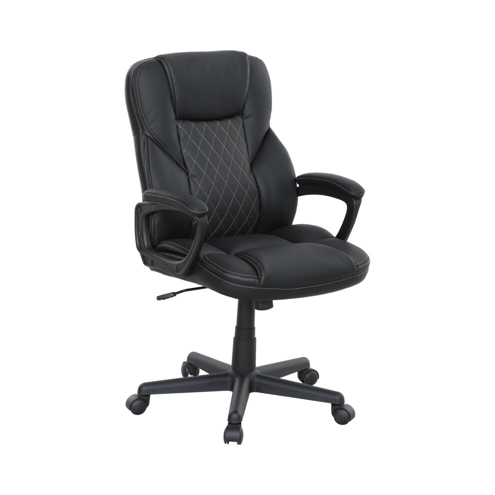 Executive Office Chair Black PU Leather High Back Swivel Desk Chair with Tilt and Adjustable Armrests-image-OPC-PMFQ58T-NEW