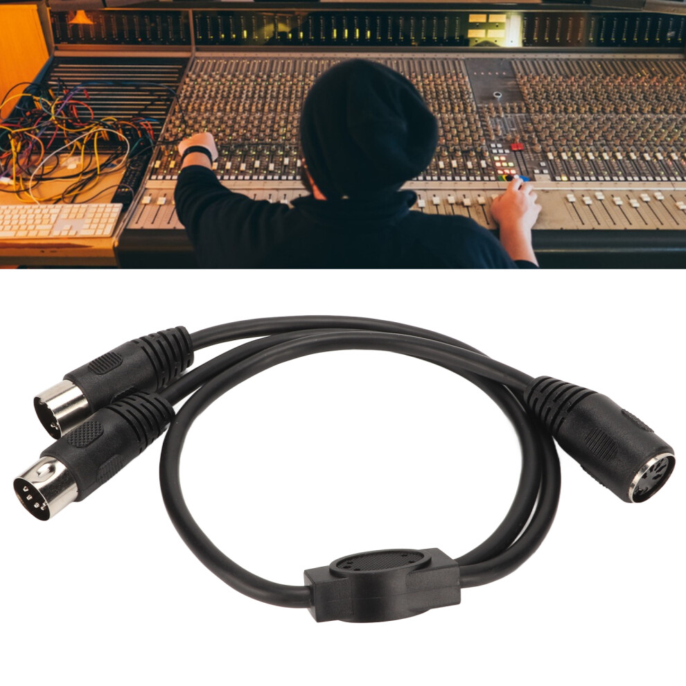 Flexible 5Pin Din Female To Dual 5Pin Din Male Cable 5 Core Sound Y Splitter 9461355035252