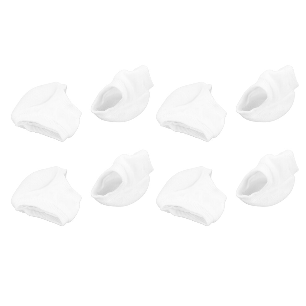 White Cracked Heel Treatment Socks 4 Pair Moisturizing Toeless Spa Gel