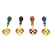 DIY Wax Seal Set: 4Pcs Durable Copper Spoons with Wooden Handles
