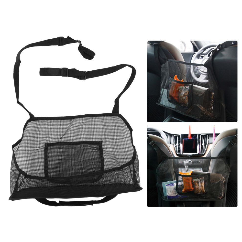 Car Net Pocket Holders Organizer Between Seats, 40X13x25cm Black 8111355049162