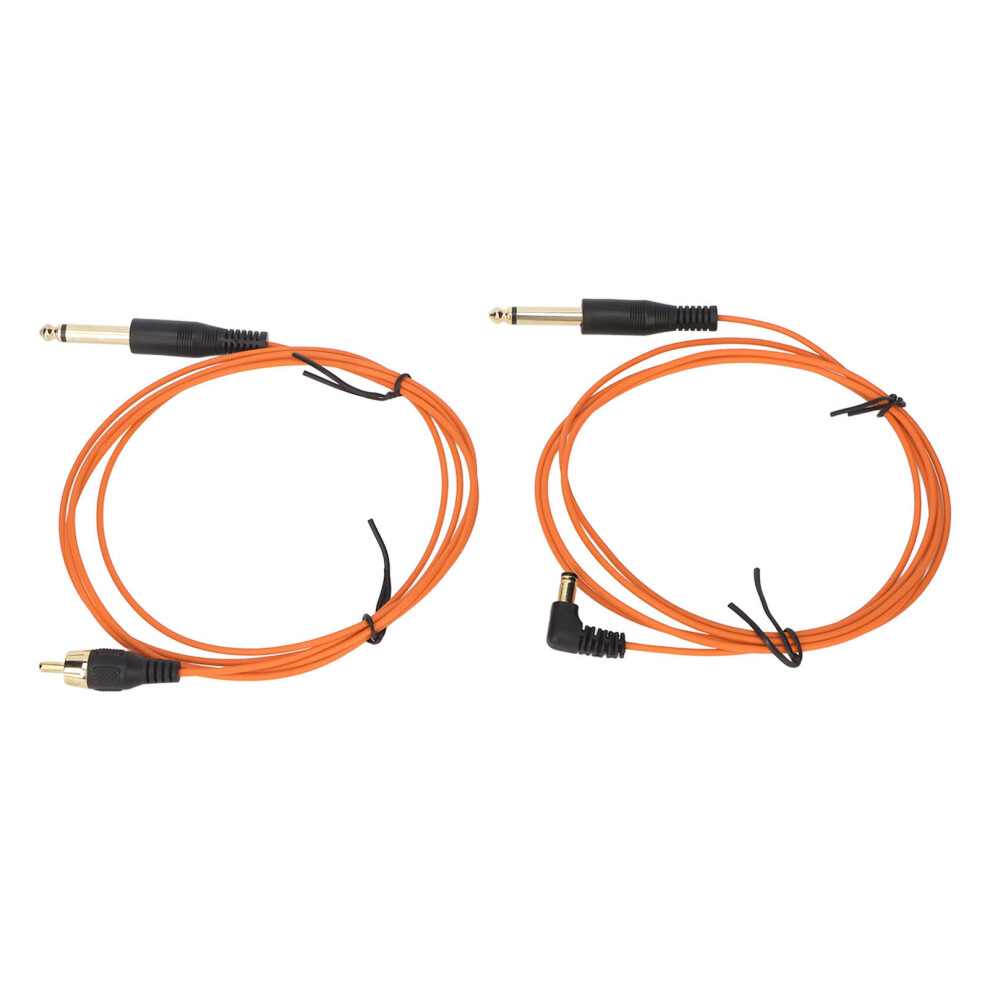 Orange 2Pcs Rca Tattoo Clip Cords 5.9Ft 2.2Mm Strong Conductivity