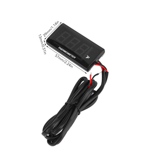 Ultra Thin Waterproof LCD Motorcycle Water & Engine Temp Meter 10mm Plug 2