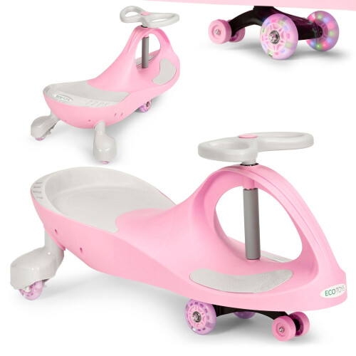 Wackelauto Rutscher LED-Räder rosa ECOTOYS