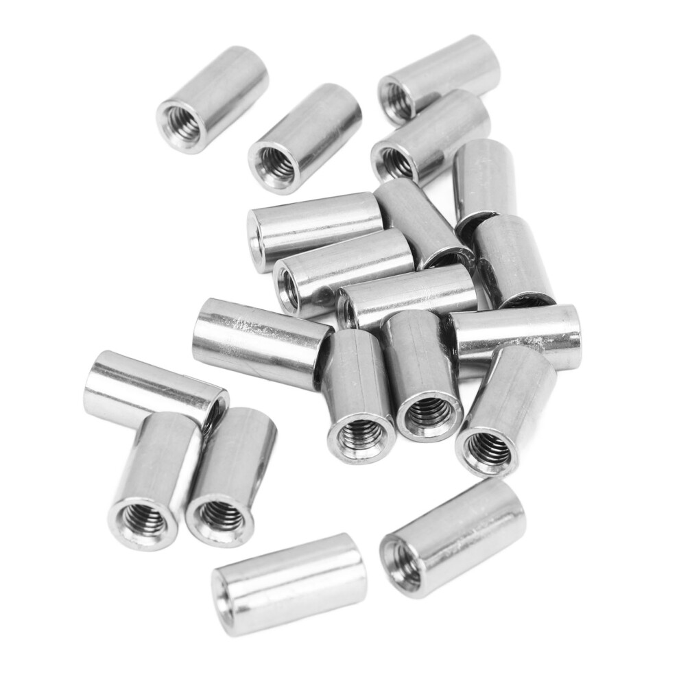 20Pcs Stainless Steel M5 X 0.8 Round Coupling Nut For Pipe Connection 4681355060978