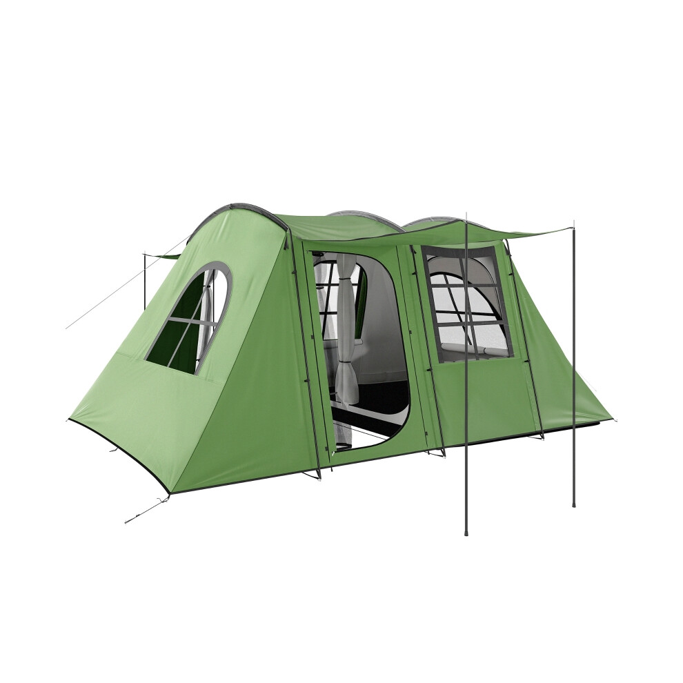 Family Tunnel Tent 4 Man with Porch Waterproof 3000mm Sewn Groundsheet Portable for Festivals & Backpacking Green-image-OPC-PMFQC5P-NEW