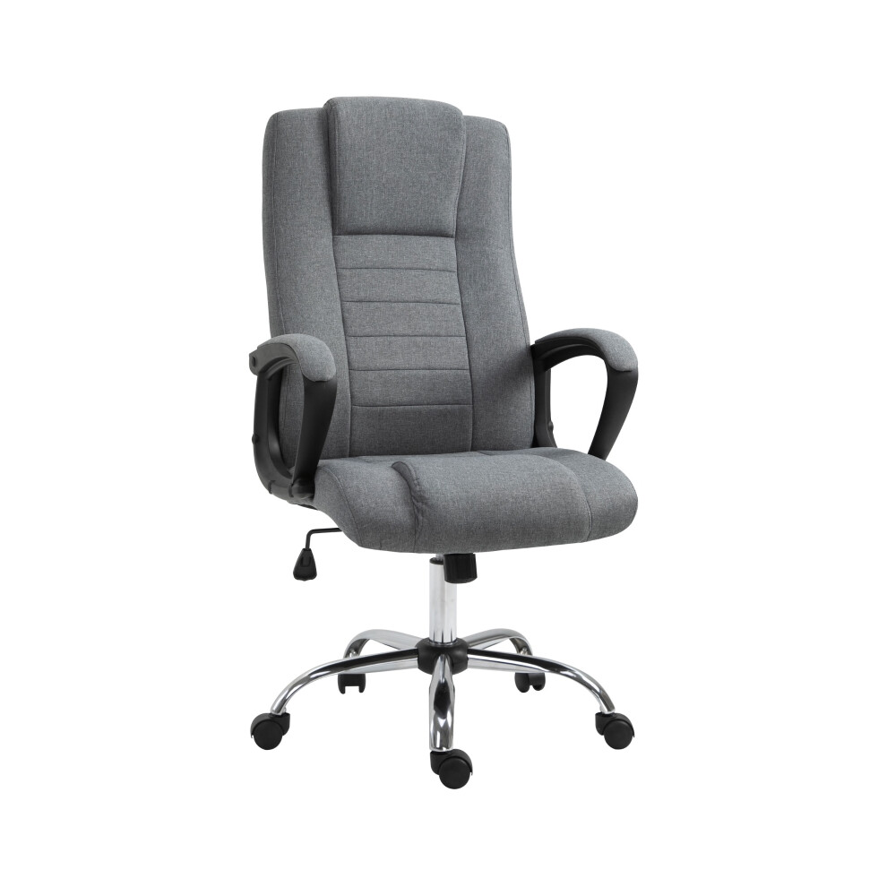 Dark Grey Linen-Look Swivel Office Chair - Modern Comfortable Desk Chair with Adjustable Features and Rotatable Design-image-OPC-PMFQCRY-NEW