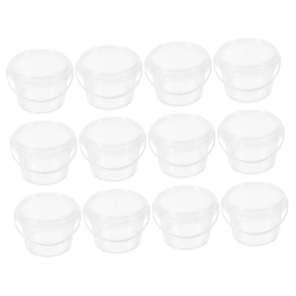 12Pcs Mini Transparent Storage Buckets Reusable Pp Snack Containers Portable Multipurpose Snack Storage Ice Yogurt 9067246319816